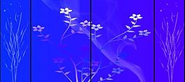 藍(lán)紫浪漫花紋移門圖案圖片