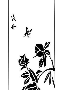 移門牡丹花圖片