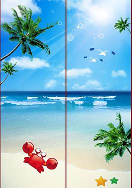 熱帶大海風景移門圖圖片