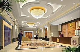 酒店大堂效果图图片