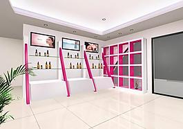 美容機(jī)構(gòu) 室內(nèi)展示柜效果圖圖片