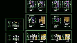 別墅平立剖建筑圖圖片