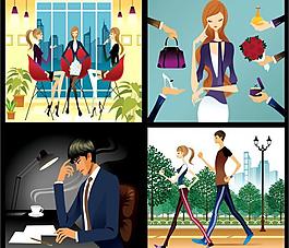 時尚美女 矢量人物圖片