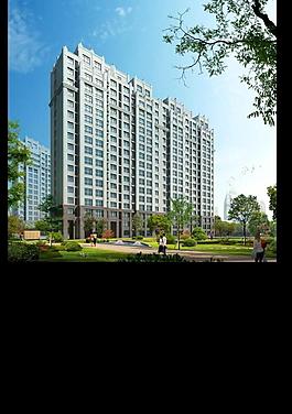 高層住宅樓建筑效果圖圖片