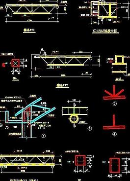 钢管拱形屋架施工图图片