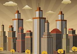 卡通城市建筑图片