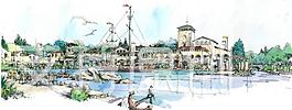手繪 景觀效效果圖 景觀設(shè)計(jì)圖片
