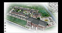 古典建筑鳥瞰圖圖片