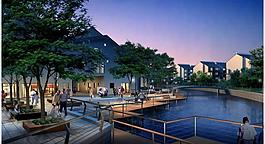 夜園林住宅景觀效果圖圖片