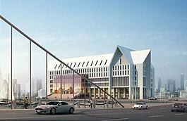 高檔現(xiàn)代寫字樓建筑效果圖圖片