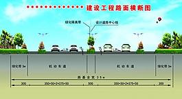 道路綠化橫斷圖圖片
