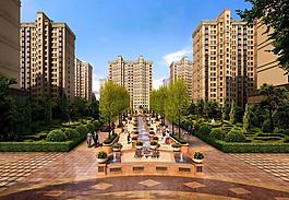 高檔小區(qū)景觀效果圖圖片