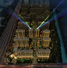 小區建筑景觀亮化效果圖圖片
