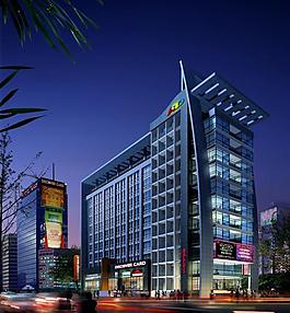 建筑夜景效果圖圖片