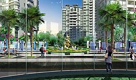 高檔小區(qū)景觀效果圖圖片