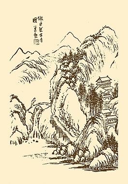 芥子園畫譜 山水圖片