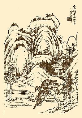 芥子園畫譜 山水圖片