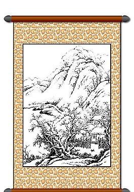 白描 風景畫圖片