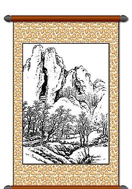 白描 風(fēng)景畫(huà)圖片