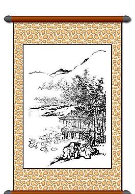 白描 風(fēng)景畫圖片