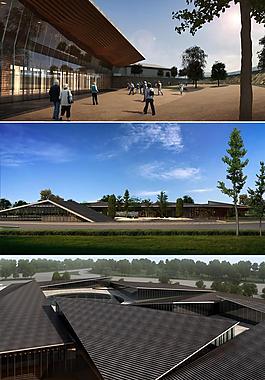 会所建筑模型图片