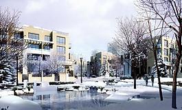 房地產(chǎn)樓盤雪景效果圖圖片