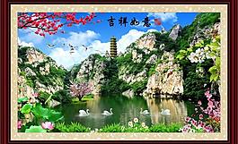 自然風景山水畫圖片