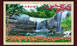 自然風景山水畫圖片