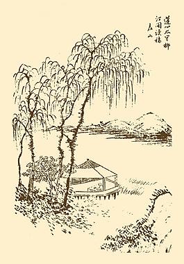 芥子園畫譜 山水圖片