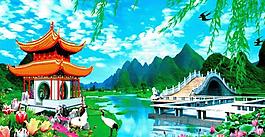 亭橋 風(fēng)景畫圖片