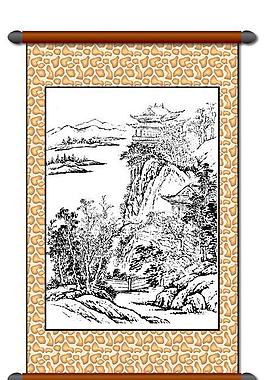 白描 風(fēng)景畫圖片
