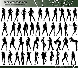矢量性感女體人物剪影