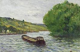 小船油画图片