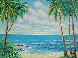 油畫大海圖片