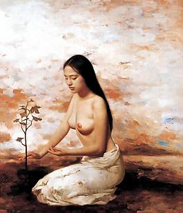 美女油畫圖片