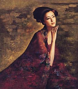 美女油畫圖片