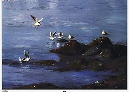 大海油畫圖片