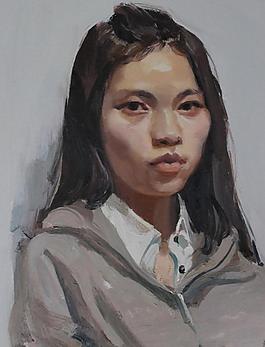速寫油畫女人頭像圖片