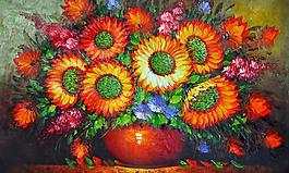 油画 无框画 花卉 装饰画 高清图片