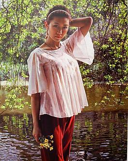 油画美女图片