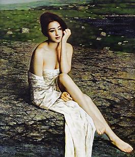 美女油畫圖片