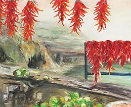 油畫 紅辣椒圖片