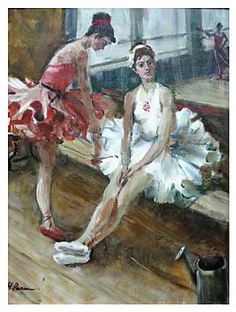 俄罗斯美术作品油画人物_芭蕾舞女图片