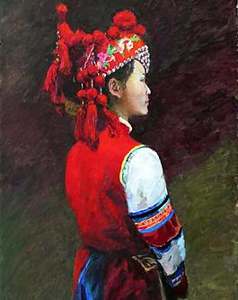 彝族少女图片