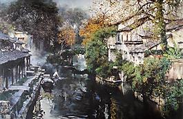 水鄉(xiāng)煙雨圖片