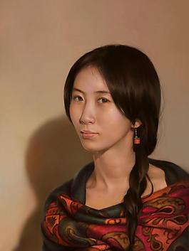 油畫(huà)女孩美女圖片