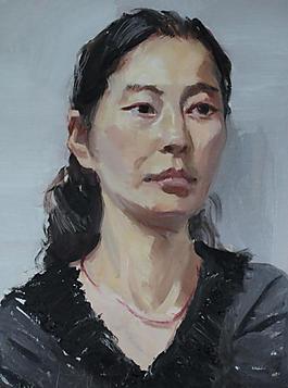 速寫油畫女人頭像圖片