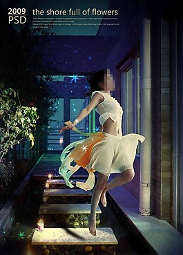 快樂跳躍的女孩
