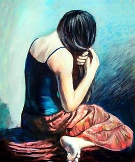 梳頭的女人圖片