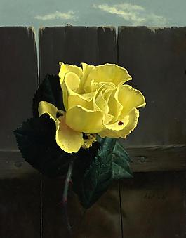 黃花油畫圖片